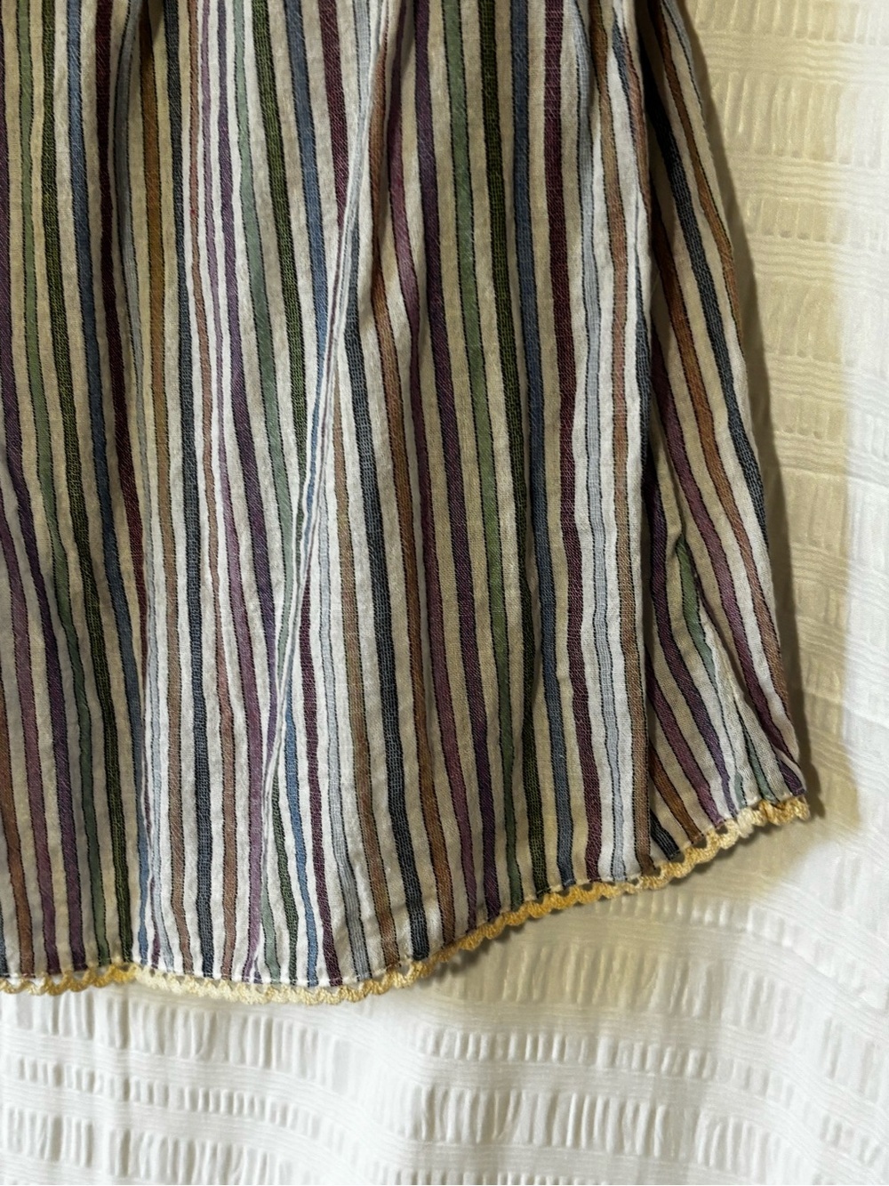 Solitaire Off Shoulder Striped Bell Sleeve Cotton Top Sz Large - Picture 7 of 8